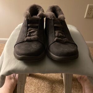 Bzees Gray Fur-Lined Ankle Booties